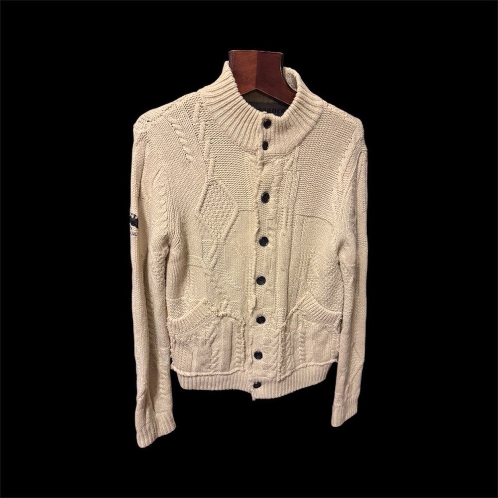 Parasuco Men's Beige wool Cardigan Sweater size XL used once
